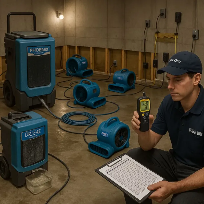Structural Drying and Dehumidification process in Mango, FL